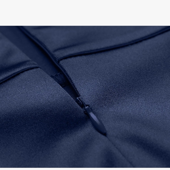 Muxxn Boutique Navy Mermaid Hem Satin Floor Length Formal Dress size small - Picture 4 of 4